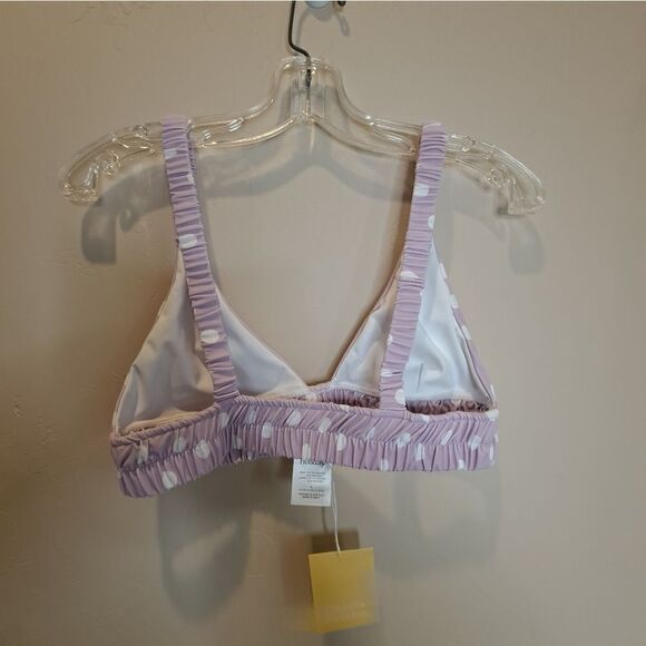 Charlie Holiday Polka Dot Bikini Top XL NWT Lilac - Picture 3 of 6